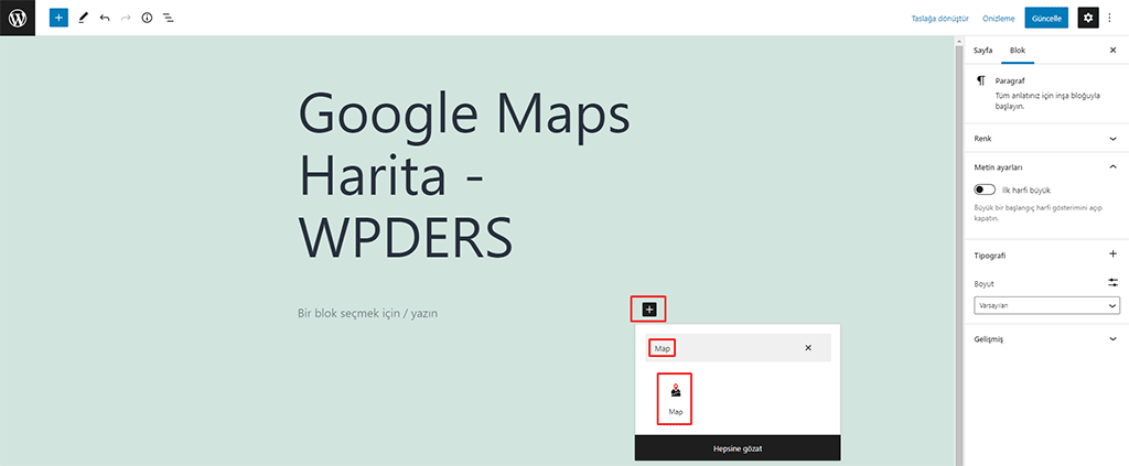 WordPress Google Maps Ekleme